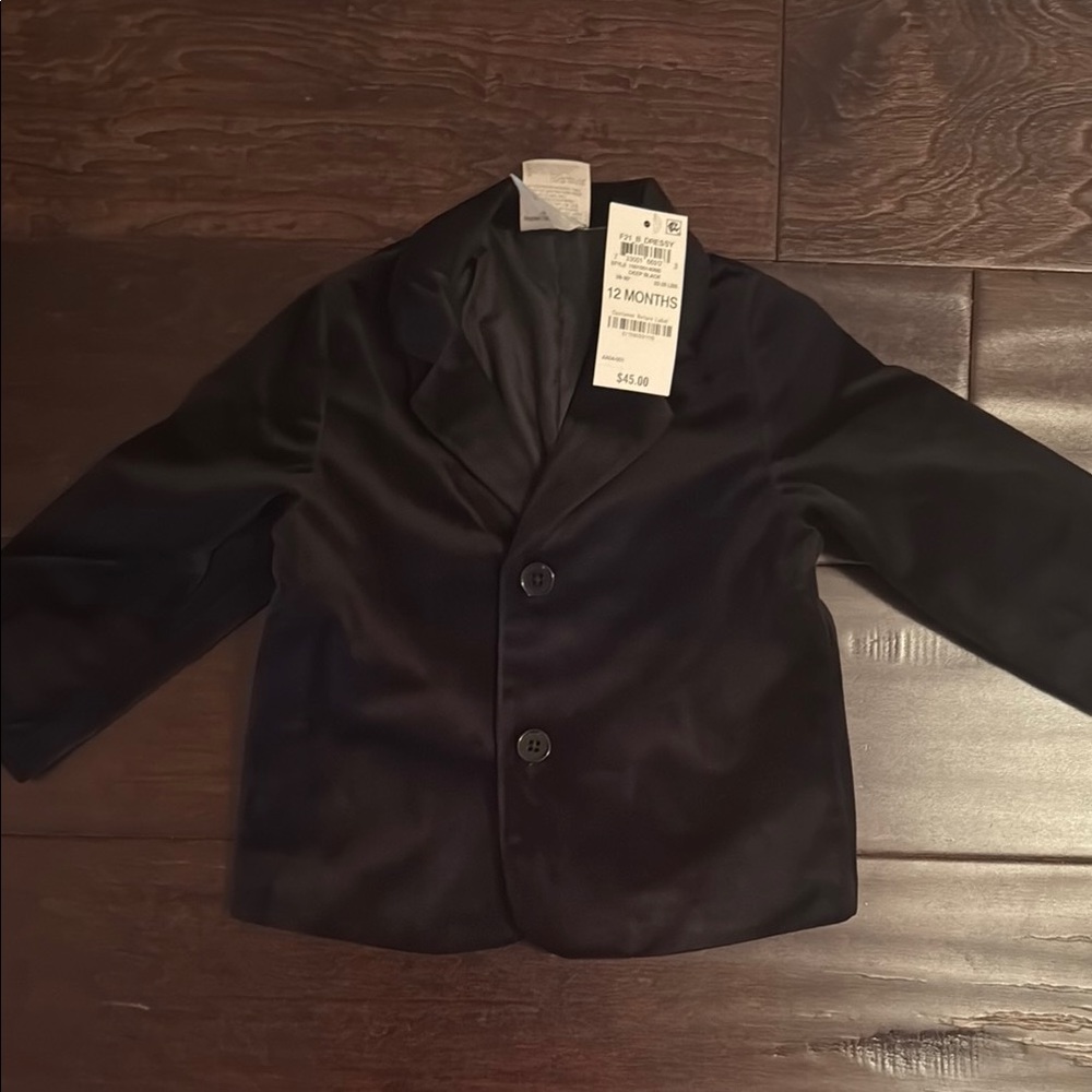NWT First Impressions Baby Boy Black Velvet Blazer
